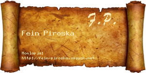 Fein Piroska névjegykártya