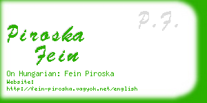 piroska fein business card
